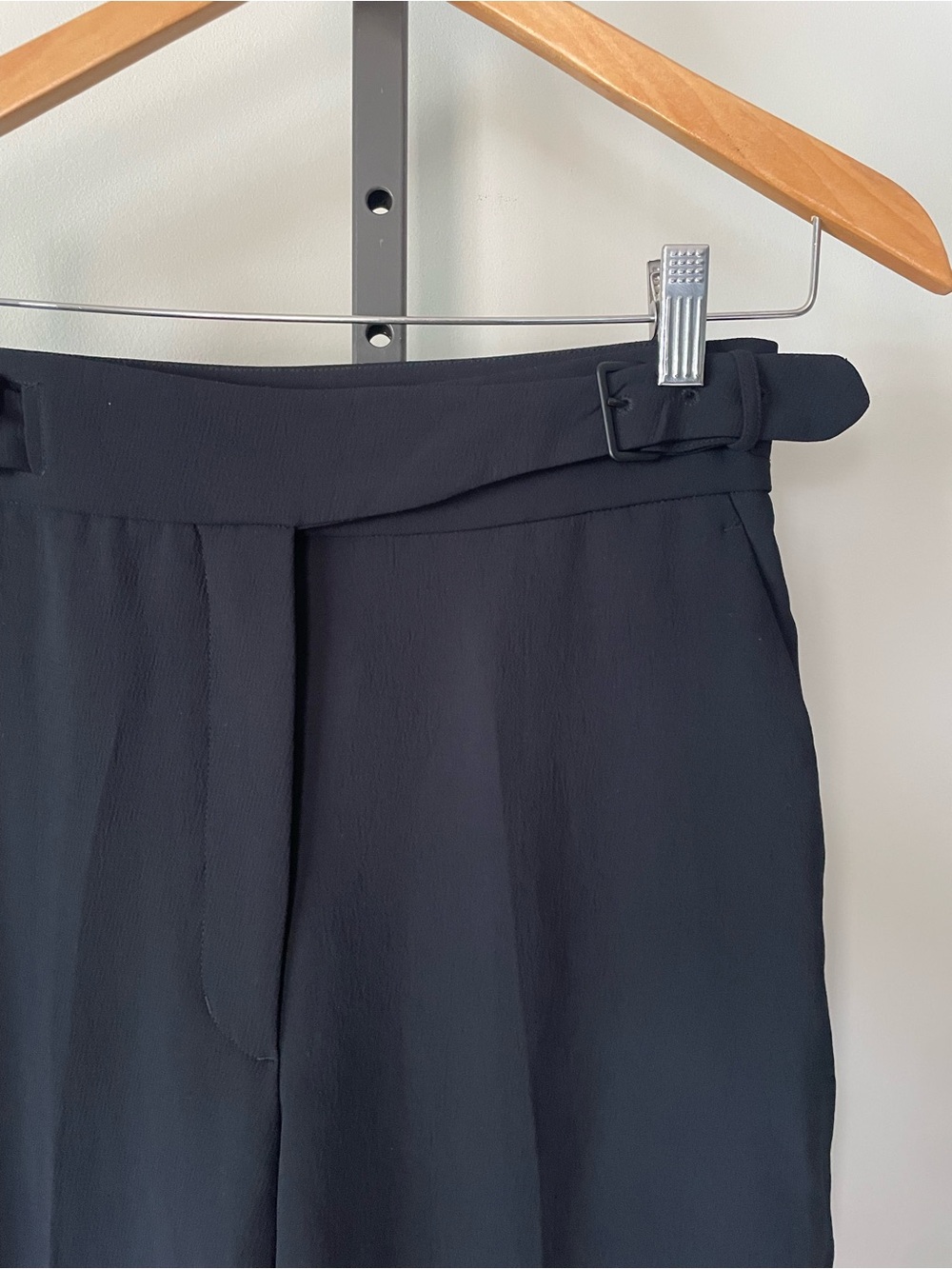 NEW Wilfred Anna Trouser Pant Double Buckle Belted High Rise Black Size 10 - Picture 5 of 9